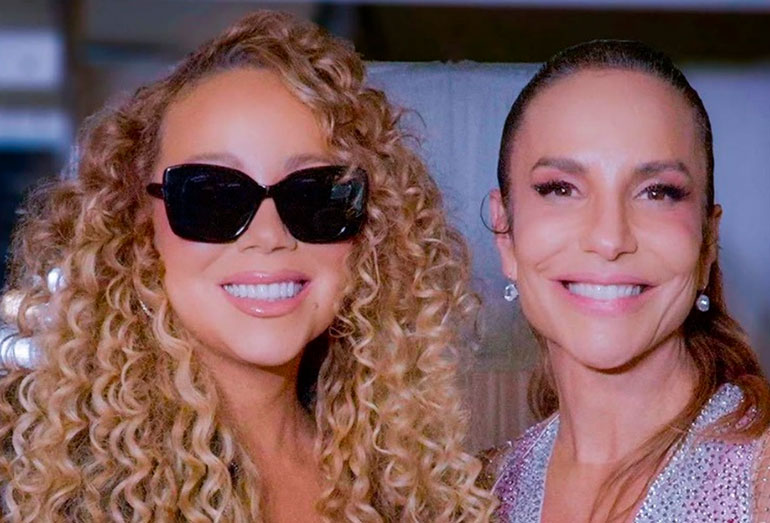 Ivete Sangalo e Mariah Carey se reencontram e Veveta brinca: “Minha melhor amiga”